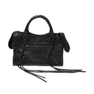 BALENCIAGA City Bag Black Leather Handbag Shoulder Strap